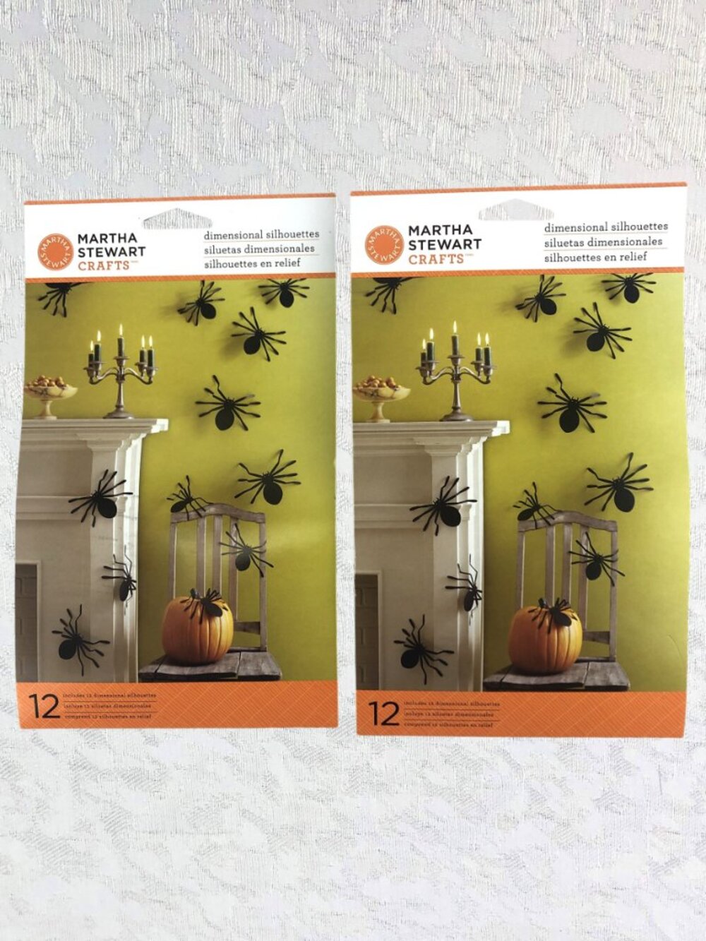 Martha Stewart Crafts 3D Spider Silhouettes Halloween Decor (2 pkgs of 12) NWT